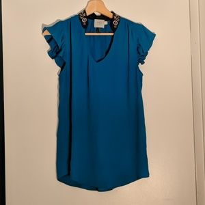 Blue sleeveless Anthropologie top